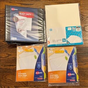 Avery Black Binder with Colorful Dividers and White Poster Boards